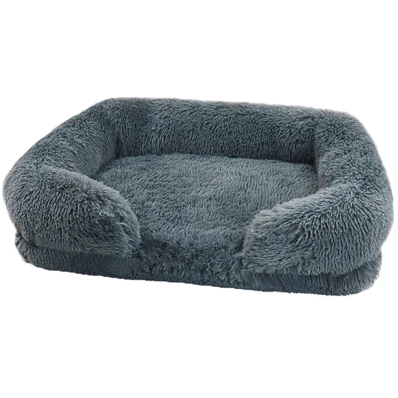 Dog Bed Dog Plush Pet Bed Winter Thickened Pad Dog Sleeping Bed Sofa Removable Pad Dog Small Large Dog Square Kennel