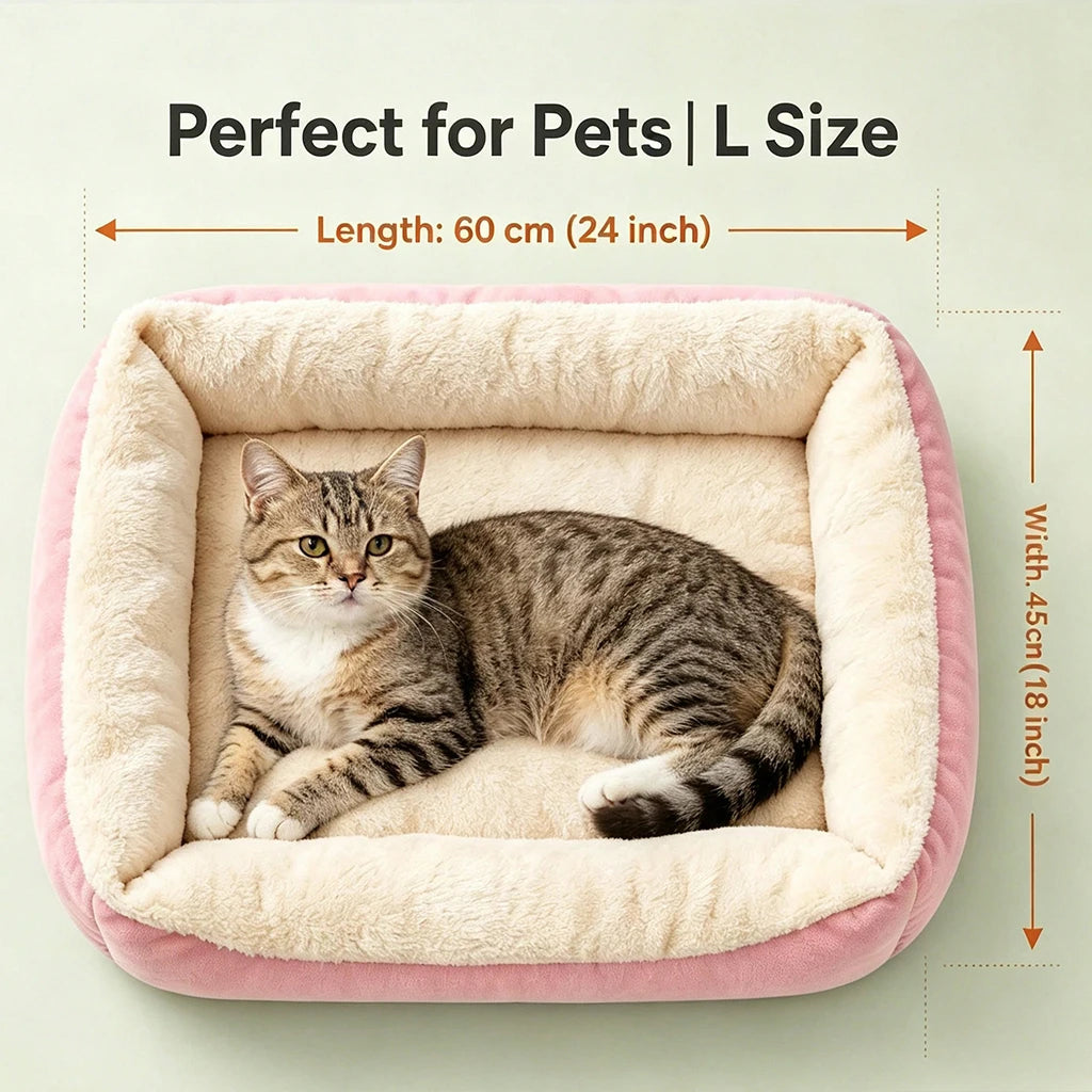 Pet Bed Warm Plush Pet Bed, Soft Corduroy Puppy Sleeping Mat with Raised Edges, Orthopedic Dog Sofa Bed for Small Medium lagre pet