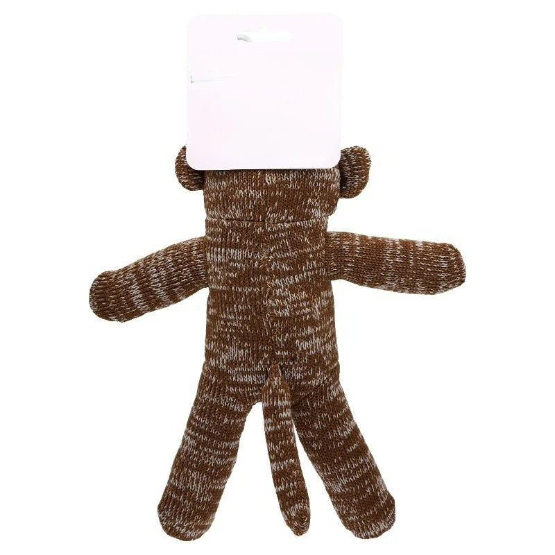 (2 pack)Brown Sock Monkey Plush Dog Toy with Squeaker, Chew Level 1