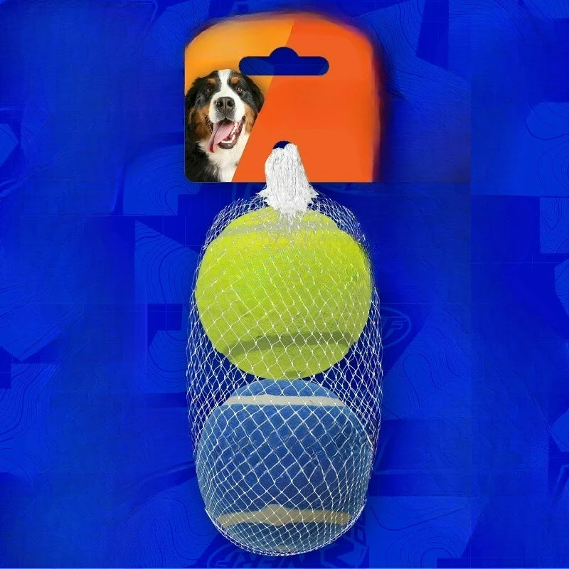 Squeak Tennis Ball Dog Toy, 3 inch, 2 Pack