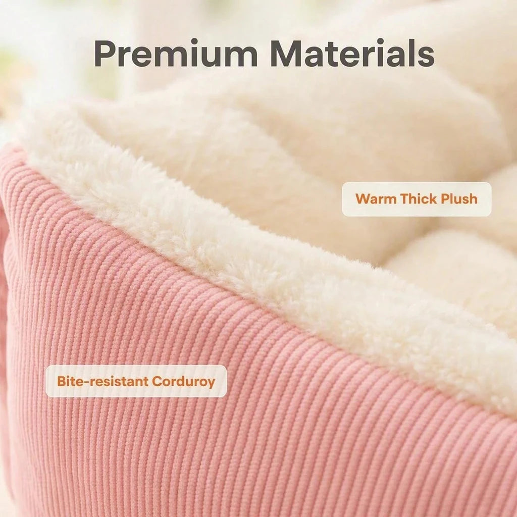 Pet Bed Warm Plush Pet Bed, Soft Corduroy Puppy Sleeping Mat with Raised Edges, Orthopedic Dog Sofa Bed for Small Medium lagre pet
