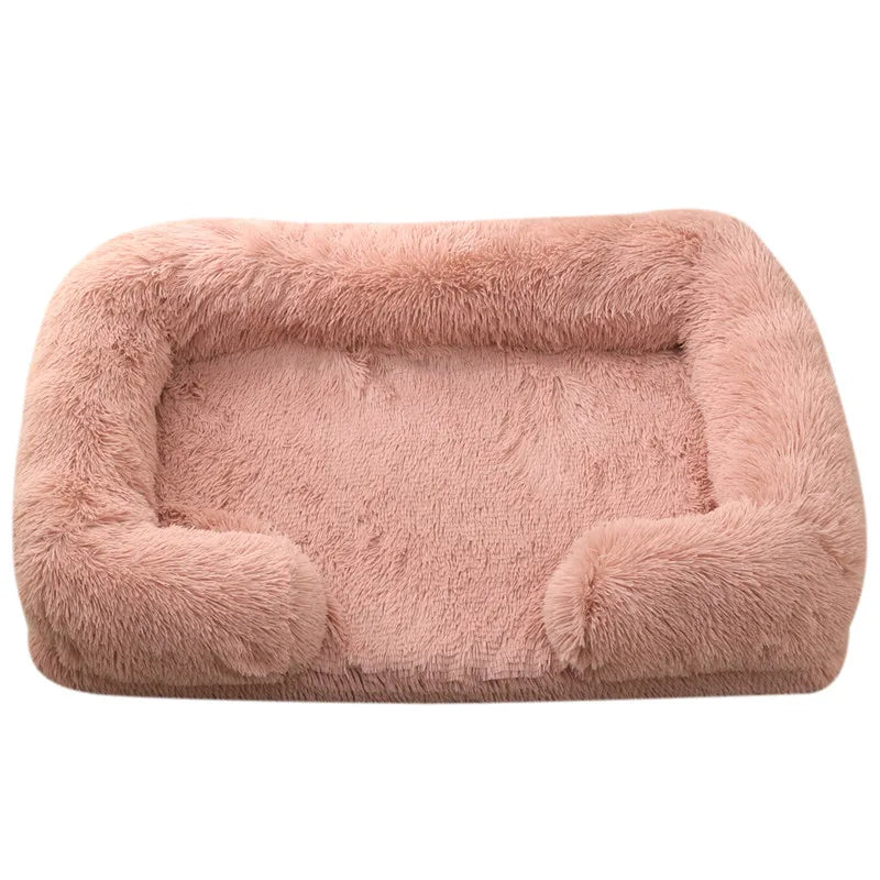 Dog Bed Dog Plush Pet Bed Winter Thickened Pad Dog Sleeping Bed Sofa Removable Pad Dog Small Large Dog Square Kennel