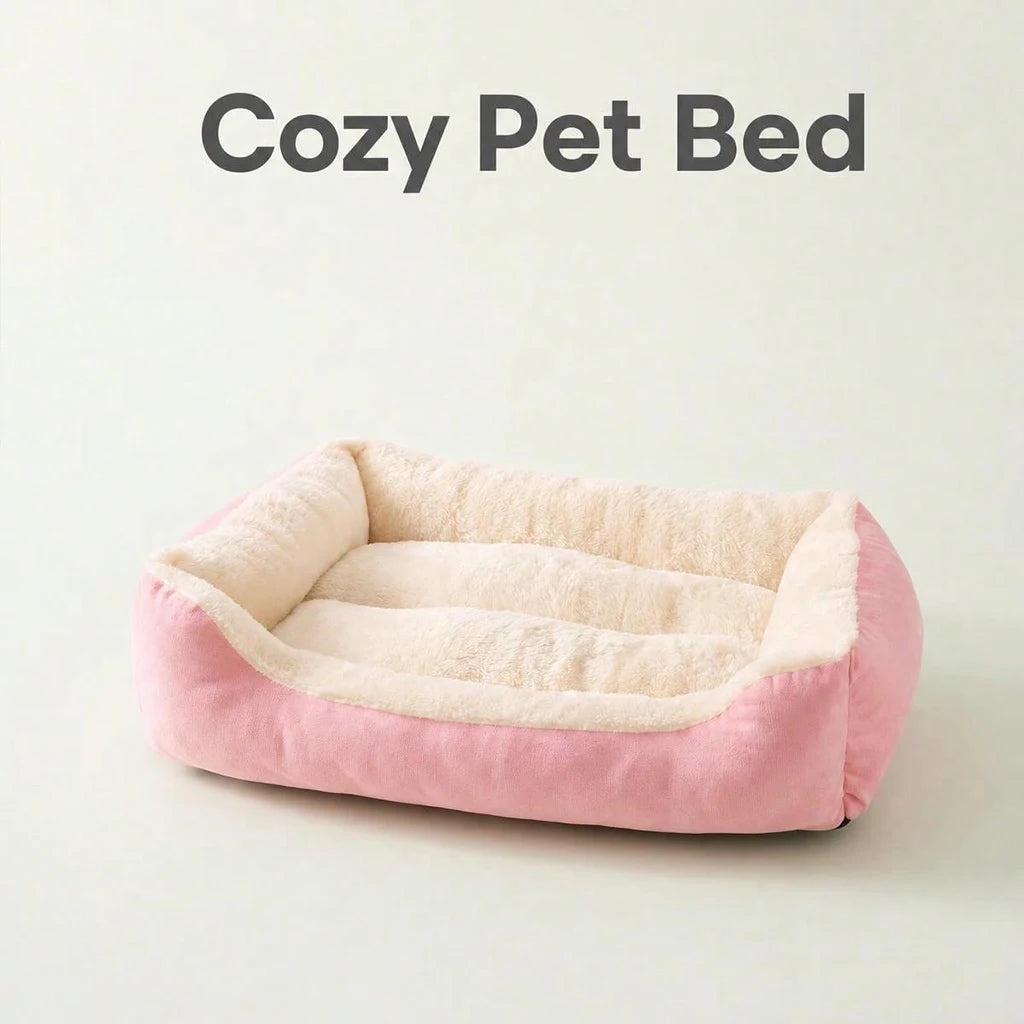 Pet Bed Warm Plush Pet Bed, Soft Corduroy Puppy Sleeping Mat with Raised Edges, Orthopedic Dog Sofa Bed for Small Medium lagre pet