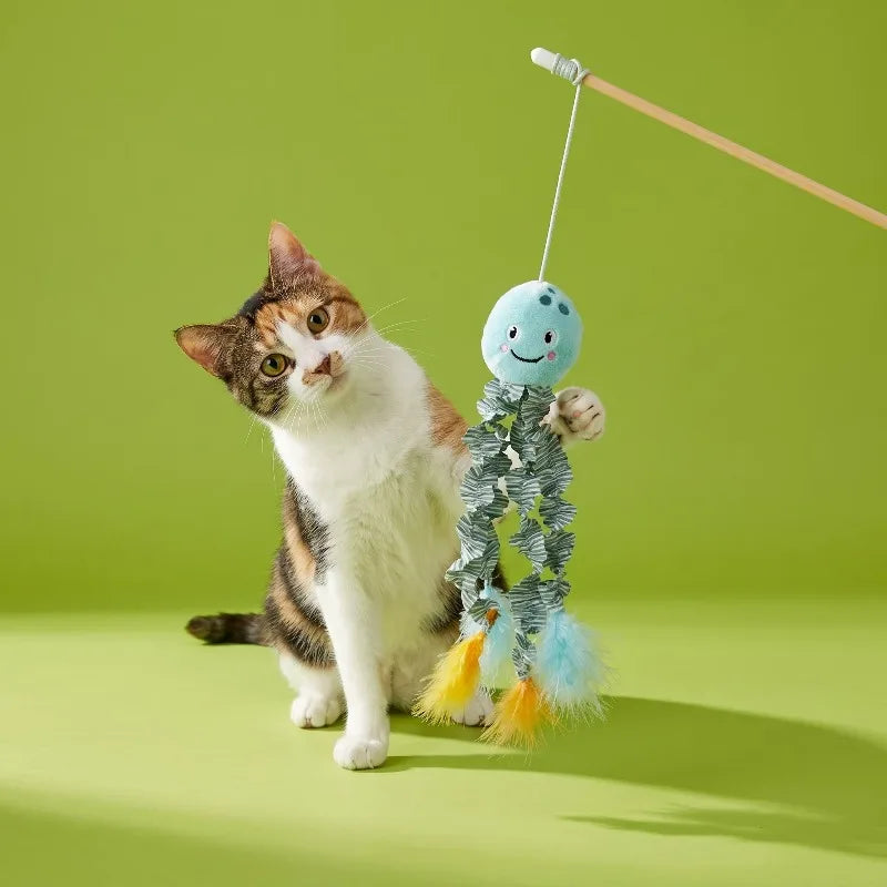 (2 pack) Jellyfish Teaser Cat Toy with Catnip, 18"
