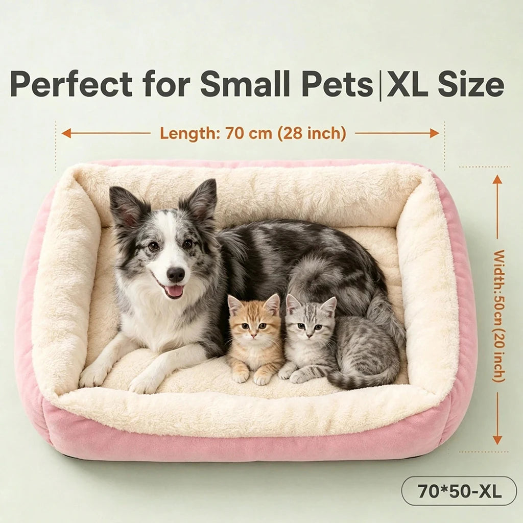 Pet Bed Warm Plush Pet Bed, Soft Corduroy Puppy Sleeping Mat with Raised Edges, Orthopedic Dog Sofa Bed for Small Medium lagre pet