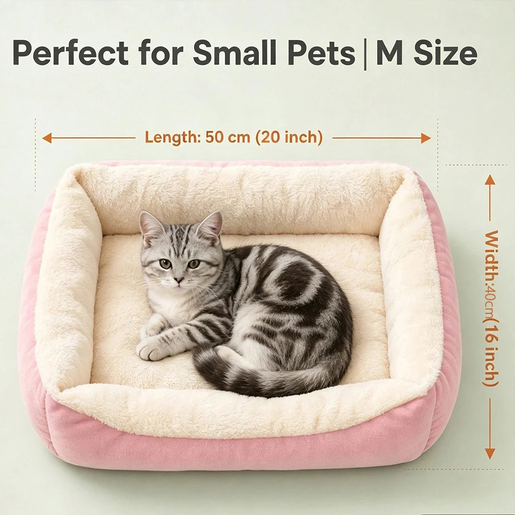 Pet Bed Warm Plush Pet Bed, Soft Corduroy Puppy Sleeping Mat with Raised Edges, Orthopedic Dog Sofa Bed for Small Medium lagre pet