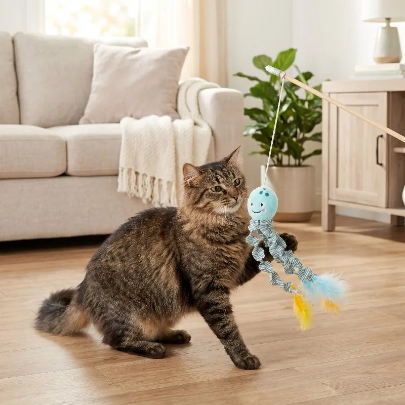(2 pack) Jellyfish Teaser Cat Toy with Catnip, 18"