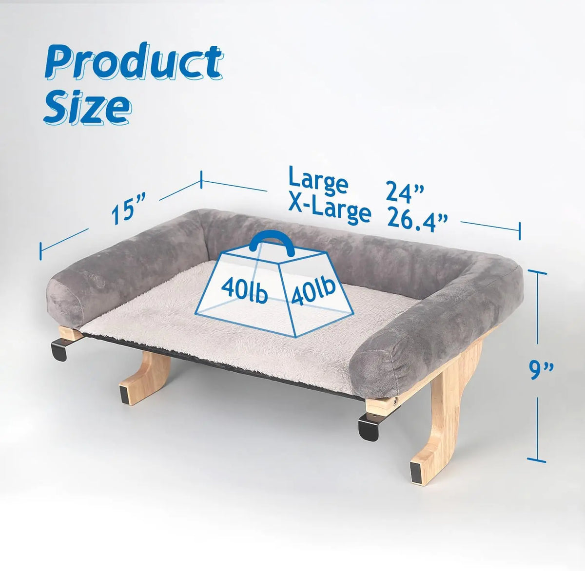 Cat Perch for Window Sill with Bolster - Orthopedic Hammock Design with Premium Hardwood & Robust Metal Frame