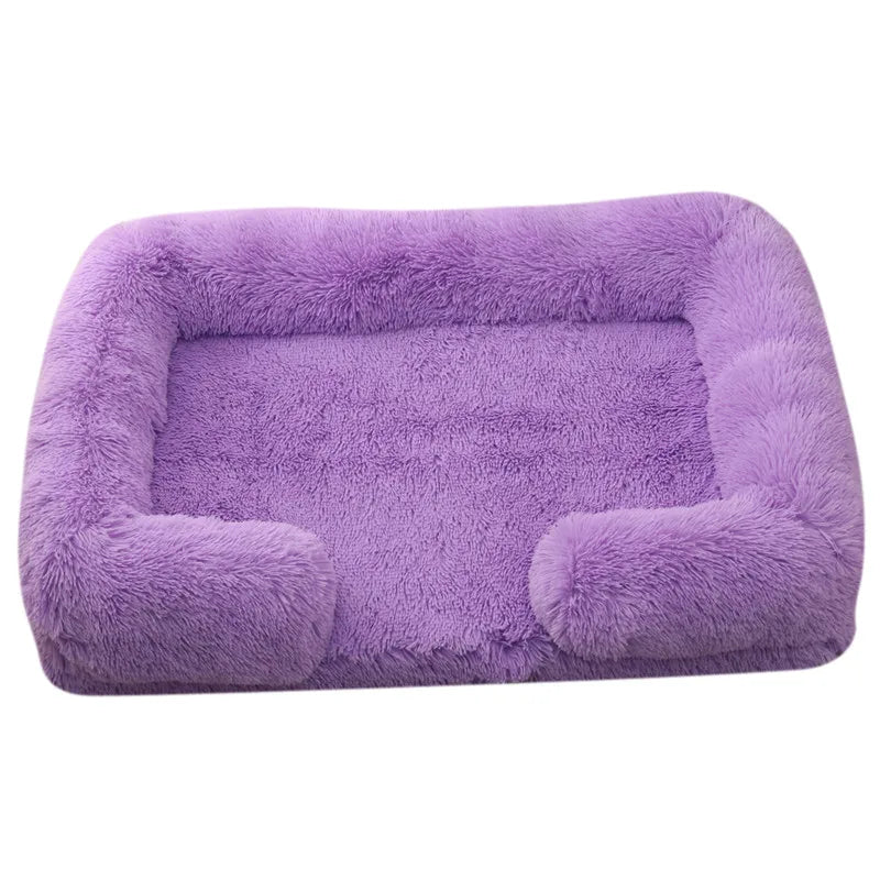 Dog Bed Dog Plush Pet Bed Winter Thickened Pad Dog Sleeping Bed Sofa Removable Pad Dog Small Large Dog Square Kennel