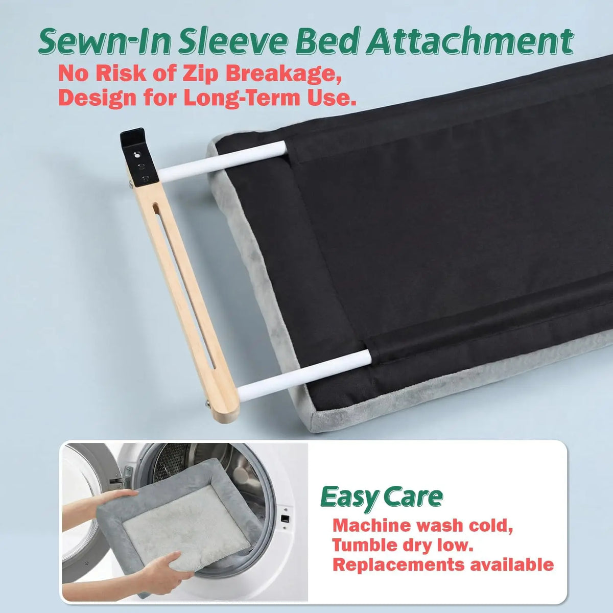 Cat Perch for Window Sill with Bolster - Orthopedic Hammock Design with Premium Hardwood & Robust Metal Frame
