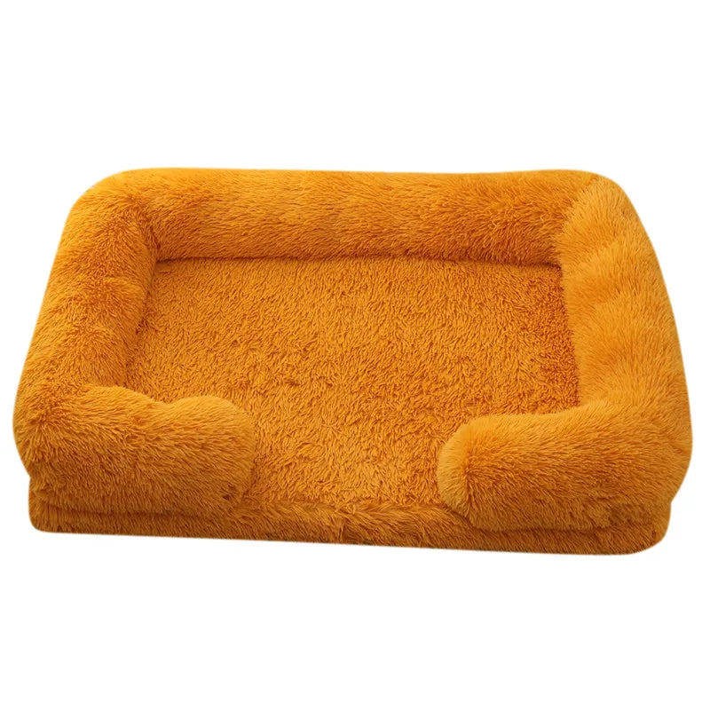 Dog Bed Dog Plush Pet Bed Winter Thickened Pad Dog Sleeping Bed Sofa Removable Pad Dog Small Large Dog Square Kennel