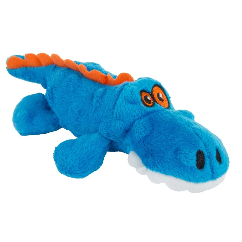 Gators Squeaky Plush Dog Toy, Chew Guard Technology, Blue, Mini