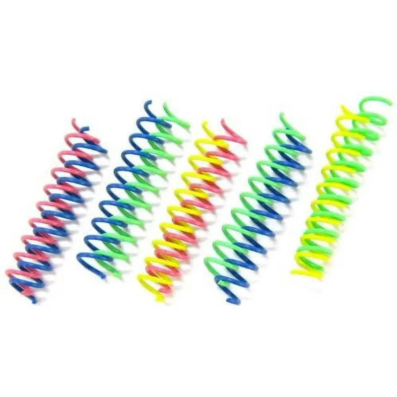 Colorful Cat Spring Toys, 3" Bouncy Coils for Indoor Cats & Kittens to Swat, Chase, Bite, Multi-Color, 10-Pack