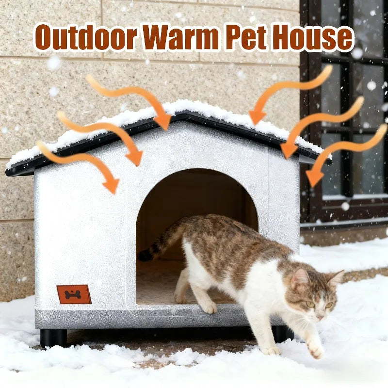 Winter Outdoor Cat House Ultimate warmth, featuring an eave and escape door Designed for stray cats Outdoor cat shelter