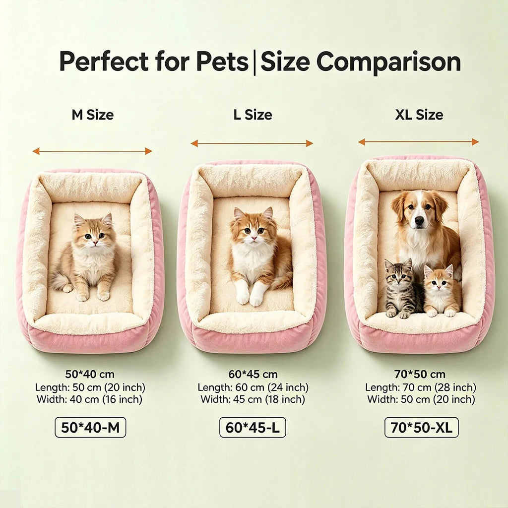 Pet Bed Warm Plush Pet Bed, Soft Corduroy Puppy Sleeping Mat with Raised Edges, Orthopedic Dog Sofa Bed for Small Medium lagre pet
